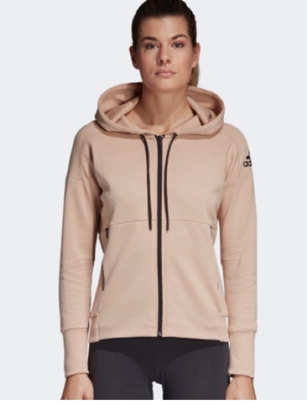 50%offw❤️ Adidas ID STADIUM HOODIE Pink Black Zip up